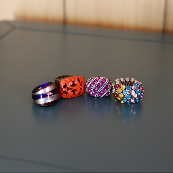 Colorful Statement Rings Set - Picture 6 of 10